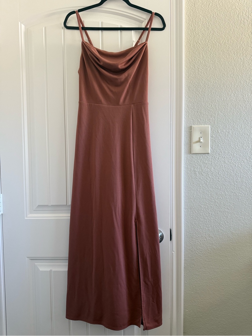 Birdy Grey Satin Cowl Slip Maxi Dress - Mauve